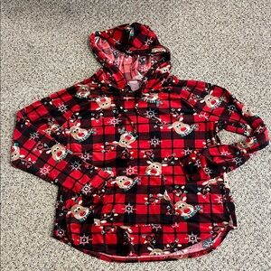⭐️3/$20 No Boundaries Red and Black Plaid reindeer sweatshirt